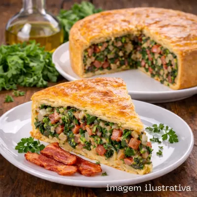 Torta de Escarola com Bacon